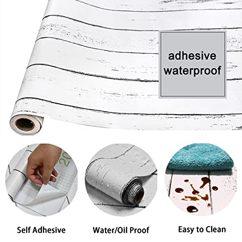 JOLIHOME Bianco Pannello Effetto Legno Carta da