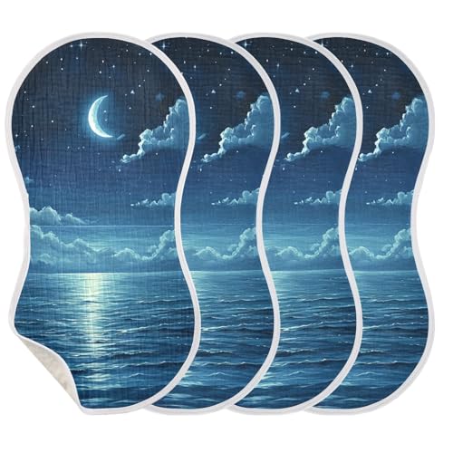1 Pack Serene Night Muslin Burp Cloths Cotton Absorbent Baby Burping Rags for Boys Girls Soft Newborn Burp Bibs, 22 x 11 Inch3