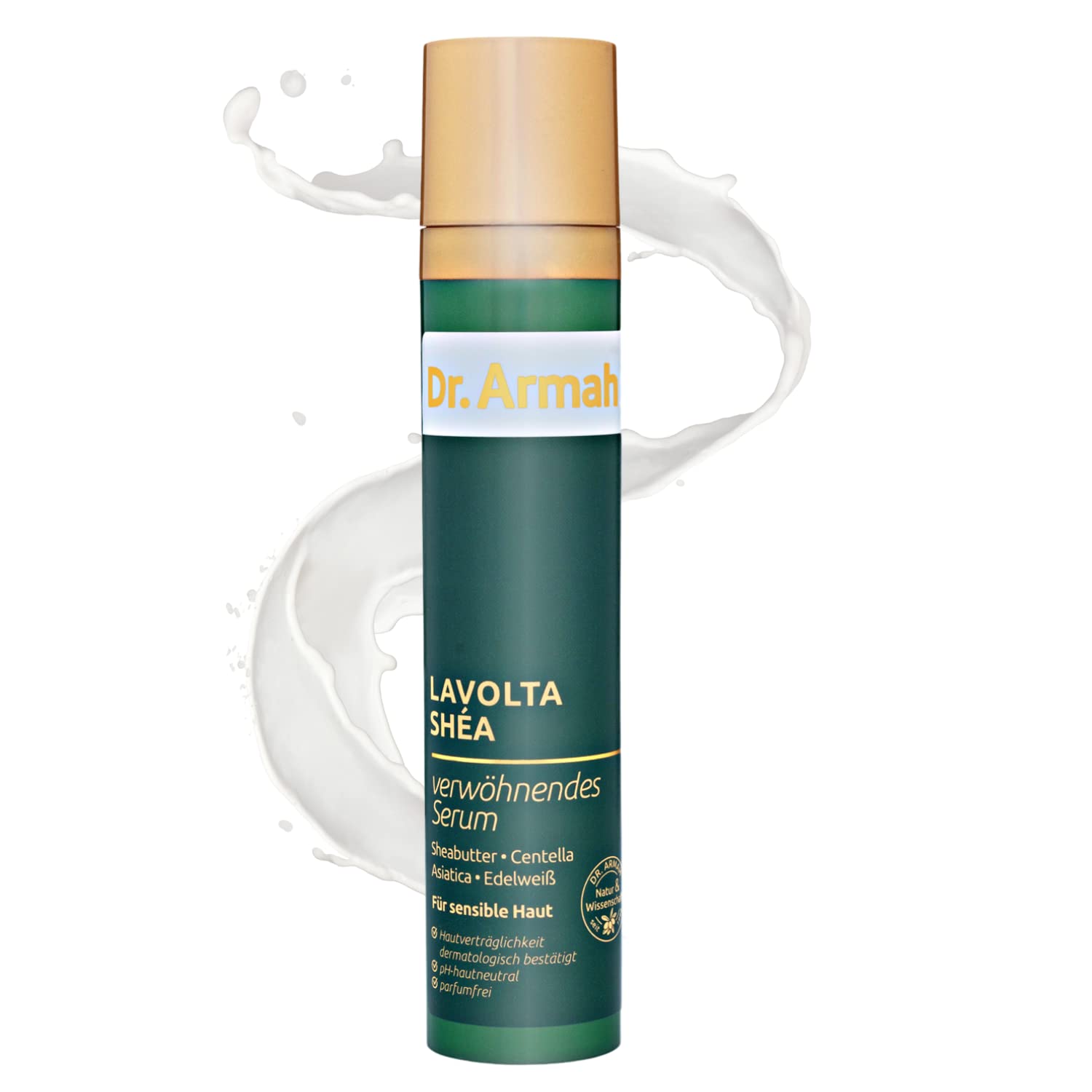 Dr. Armah - Lavolta Shea Serum - Siero viso con burro di karitè, Centella Asiatica & Stella alpina per elasticità e prevenzione delle rughe - Cura del viso per pelli sensibili e secche - 50 ml