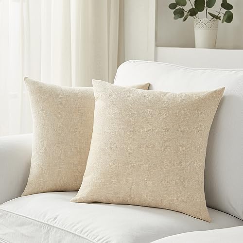 Meekio Set of 2 Light Beige Pillow Covers 18 x