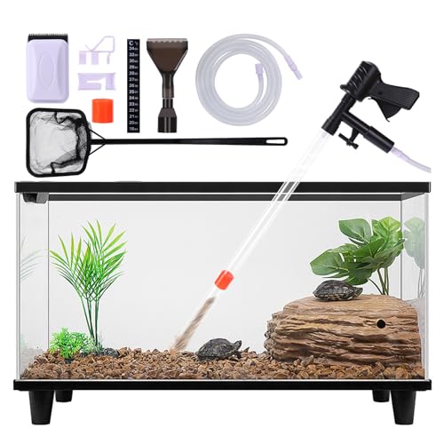 lounginglife Fish Tank Cleaner Kit, Gravel Vacuum for Aquarium, Fish Tank Aquarium Vacuum Gravel Cleaner, Aquarium Siphon with Magnetic Fish Tank Glass Cleaner, Aquarium Cleaning Tools Water Changer