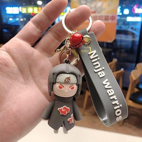 Image of MALKIN Rubber Anime Keychain - Naruto Merchandise, Action Figures, Figurines, Accessories (Itachi, Silver)