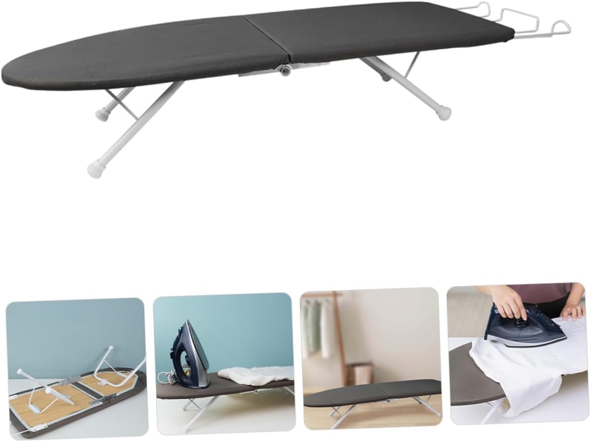 Folding Household Ironing Board Small Portable Tabletop Ironing Rack with Padded Surface Compact Design for Home Laundry and Travel Use