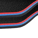 Car Mats to fit BMW 4 Series Coupe 2013-2020 Black Carpet & Blue & Red Colour-Tech Trim & Black Rectangle Heel Pad [SAPP-1529] - Image 4