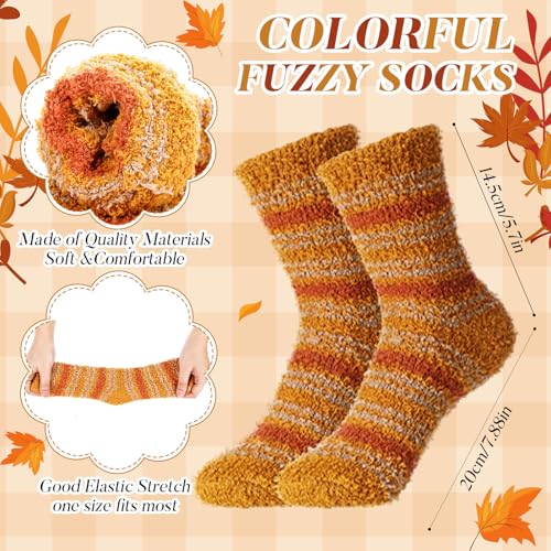 Image of Handepo 60 Pairs Women Fuzzy Socks Bulk Winter Warm Soft Fluffy Crew Sleeping Slipper Socks for Back to School Birthday Gifts