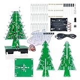 Kit 3D Arbre de Noël LED DIY Kit Tridimensionnel Rouge/Vert/Jaune Flash Circuit Électronique Fun Suite