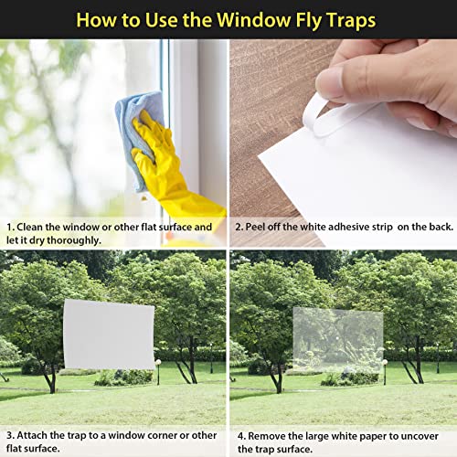 Trap It! 30 Pack Enlarged Xl Window Fly Traps For Indoors, Non-Toxic Fly Paper Sticky Glue Traps For Houseflies, Clear Fly Catcher For Inside Home To Kill Gnats, Flies & Flying Insects (5" X 8.25") #TOP3