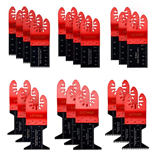 Litorange 20 Pcs Oscillating Saw Blades, Professional Wood/Metal/Plastic Universal Multitool, Quick Release Saw Blades Titanium Oscillating Multitool Blade for Wood, Metal and Hard Material 1 Litorange 20 Pcs Oscillating Saw Blades, Professional Wood/Metal/Plastic Universal Multitool, Quick Release Saw Blades Titanium Oscillating Multitool Blade for Wood, Metal and Hard Material