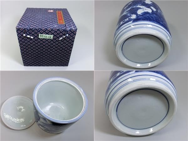 水指青華山水 染付 景徳鎮 古玩 お茶道具 茶器 名窯 骨董品 古美術 水
