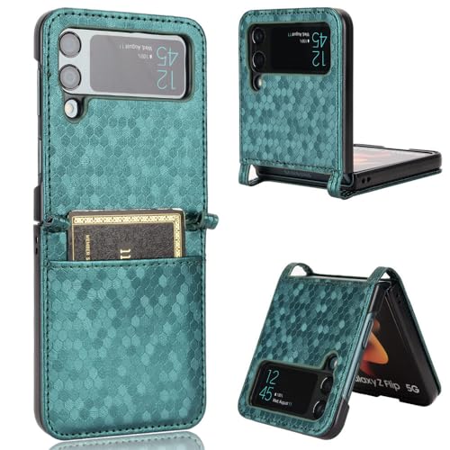 Coque cuir Galaxy Z Flip 4 verte pour vos sorties sans portefeuille