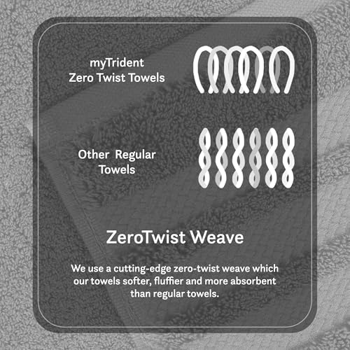 Image of MYTRIDENT Towels for Bath Large Size | Finesse Collection, 1 Piece Bath Towel | 75 cm x 150 cm | 625 GSM, Zero-Twist, Luxuriously Soft, 100% Cotton, Charcoal