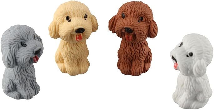 dohobby 24 Pieces Animal Pencil Erasers 3D Cute Dog Cap Easters, Pencil Toppers Clip Adorable and Vivid for Party Favors,Home and Other People