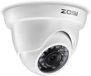 ZOSI 1080P 4-in-1 TVI/CVI/AHD/CVBS Security Surveillance CCTV HD Camera Outdoor Weatherproof Day Night Vision 65ft IR Distance White for HD-TVI, AHD, CVI, and CVBS/960H Analog DVR System (White) asin的图片