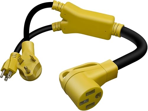 Miniatura 1 de 0.72M2.3FT NEMA 14-50R a TT-30P+5-15P Y Splitter Power Plug RV Cable adaptador de generador RV, extensión de enchufe hembra 14-50R extiende dos