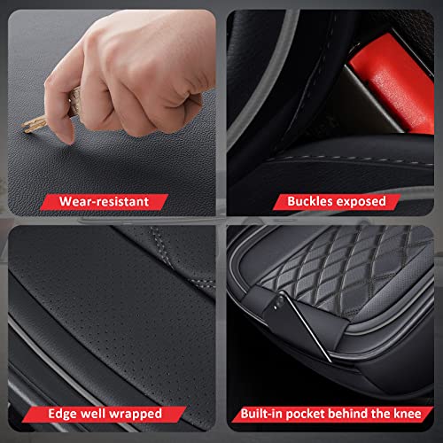 Image of MIROZO Front Seat Covers for Car, Car Seat Covers Black Car Seat Protectors Waterproof Automotive Seat Covers Vehicle Cushion Cover Breathable Fit for Most Sedan, Truck and SUV (Black,2PCS)