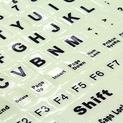 Pegatinas de Teclado en Inglés con Efecto Luz Nocturna miniatura 7