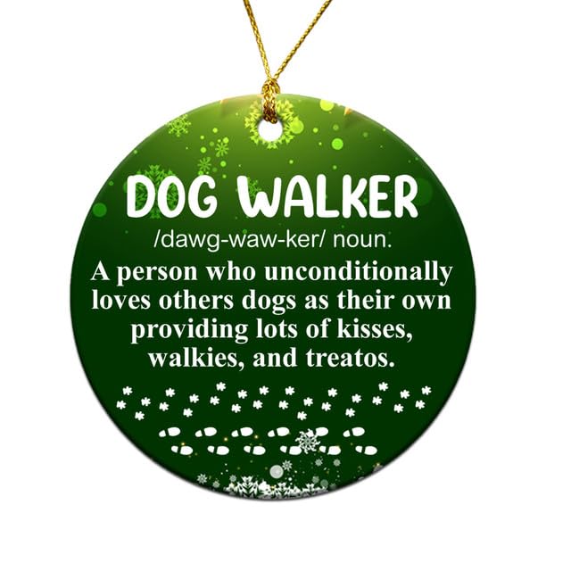 MEDROC Dog Walker Christmas Ornament - 2025 3' Ceramic, Pet Walking Appreciation Gifts...