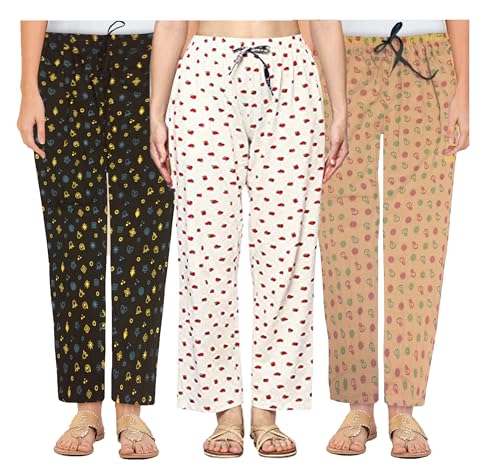 Image of AFRA Printed Cotton Pyjama Combo Pack of 3