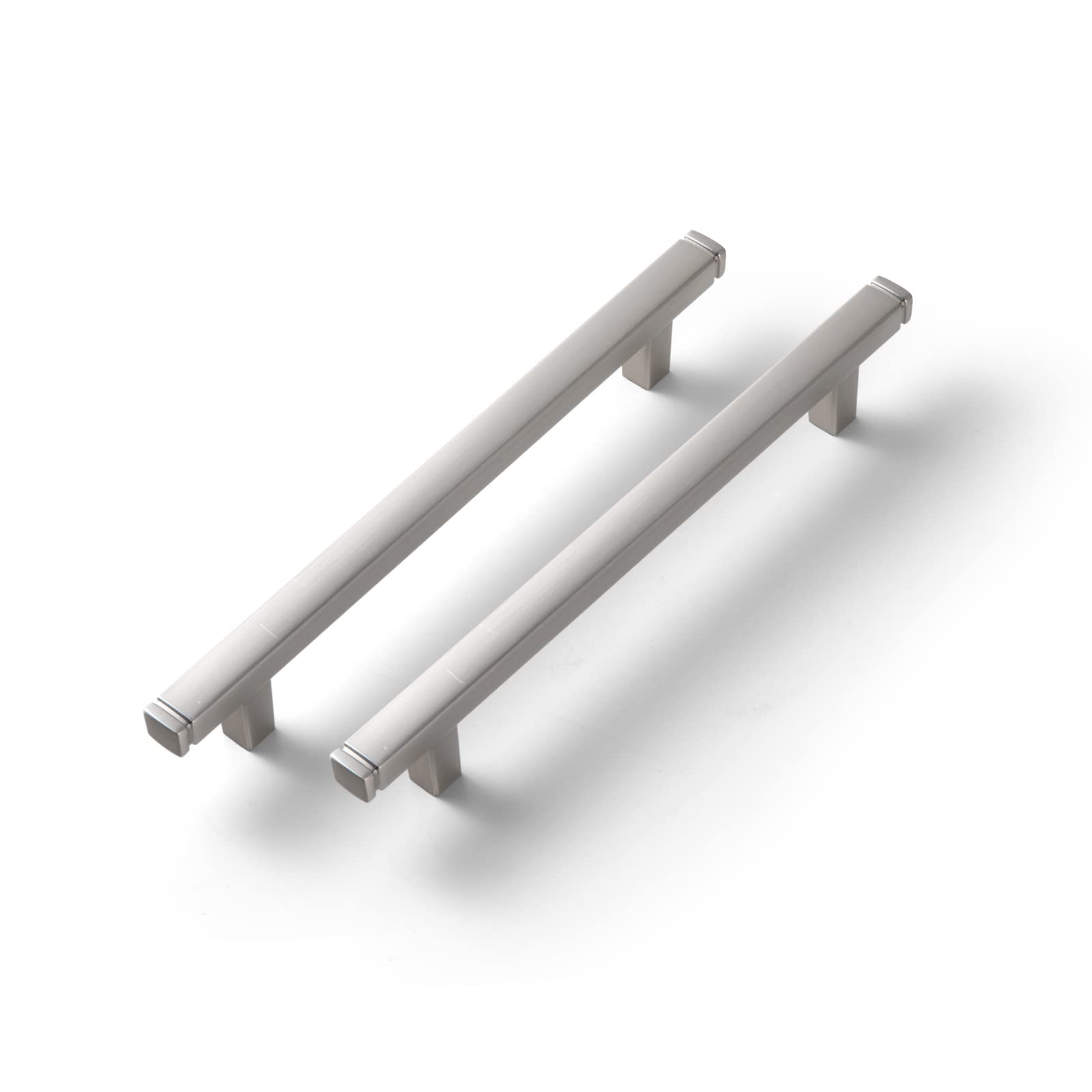 Goo-Ki 6 Pack 5 in (128mm) Hole Center Cabinet Pulls Brushed Nickel Zinc Alloy Kitchen Drawer Pulls Drawer Handles 6-3/4 Inch Length 1814-NL-128