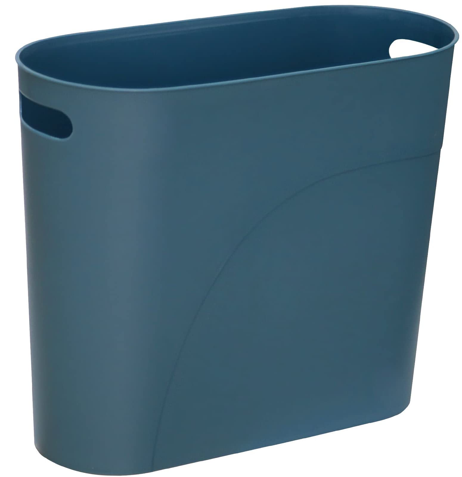 MIEDEON Plastic Small Trash Can Wastebasket with Handles, 3 Gallon Garbage Container Bin for Bathroom, Kitchen, Laundry Room, Home Office, Dorms (darkblue, 3 gallons)