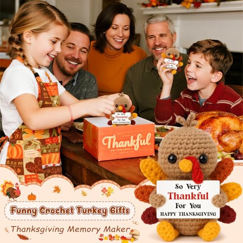 Fall Decorations for Home Fall Thanksgiving Gifts for Women Turkey Crochet - Image 3