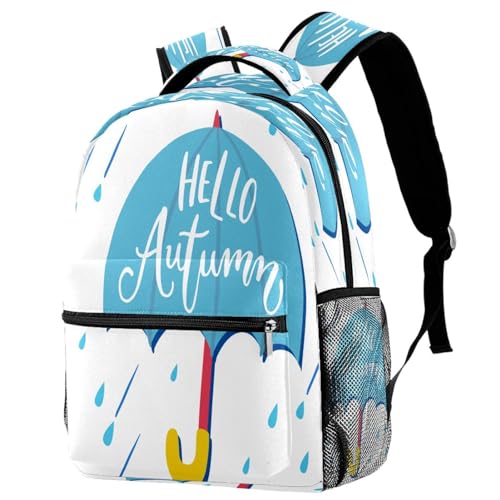 Sac de voyage décontracté imperméable motif Hello Autumn avec poches latérales de rangement