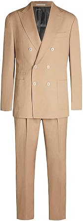 Mens Suit Peak Lapel Double Breasted Two Pieces Set