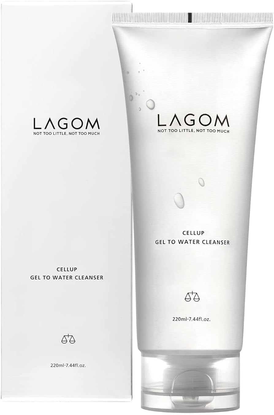 LAGOMCellup Gel To Water Cleanser No Foam Transparent Formula, Jelly Texture, Morning Cleanser, Hydrating Daily Face Wash 7.44 Fl Oz