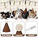 24 Pcs Mini Party Hat for Stuffed Animals DIY Birthday Brown Party Hat for Doll Pet Dog Cat Rabbit Puppies Costume Boho Decor