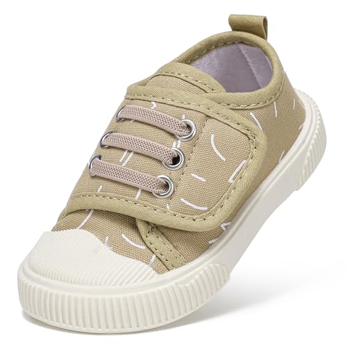 Toddler Boys and Girls Sneakers for Baby Kids Canvas Shoes Lightweight Slip on Walking Shoes
