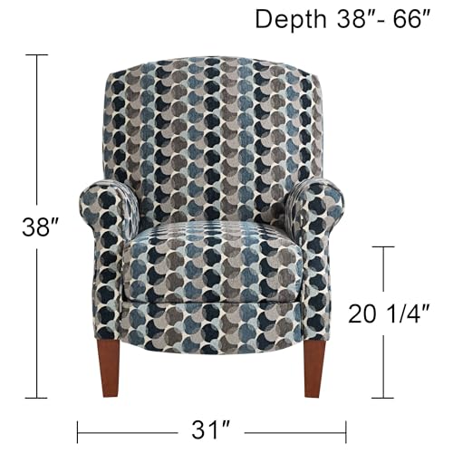 Sillón reclinable azul de metal y poliéster miniatura 2