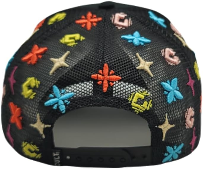 Cult of Individuality New Primary Clean Logo Pattern All Over Mesh Trucker Black White Era Snapback Hat - Image 6