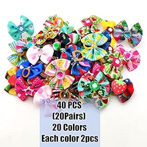 Christmas Dog Hair Bows - Cute Puppy Bowknots with Rubber Bands, Pet Grooming Accessories for Party Christmas Dog Hair Bows Cute Puppy Bowknots with Rubber Bands Pet Grooming Accessories for Party