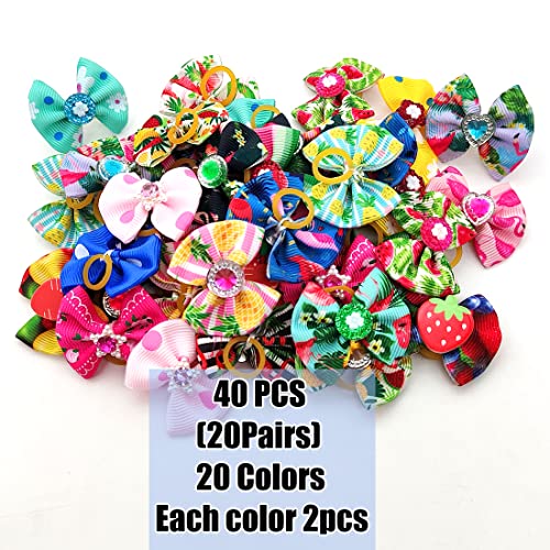 Christmas-Dog-Hair-Bows-Cute-Puppy-Bowknots-with-Rubber-Bands-Pet-Grooming-Accessories-for-Party Christmas Dog Hair Bows Cute Puppy Bowknots with Rubber Bands Pet Grooming Accessories for Party