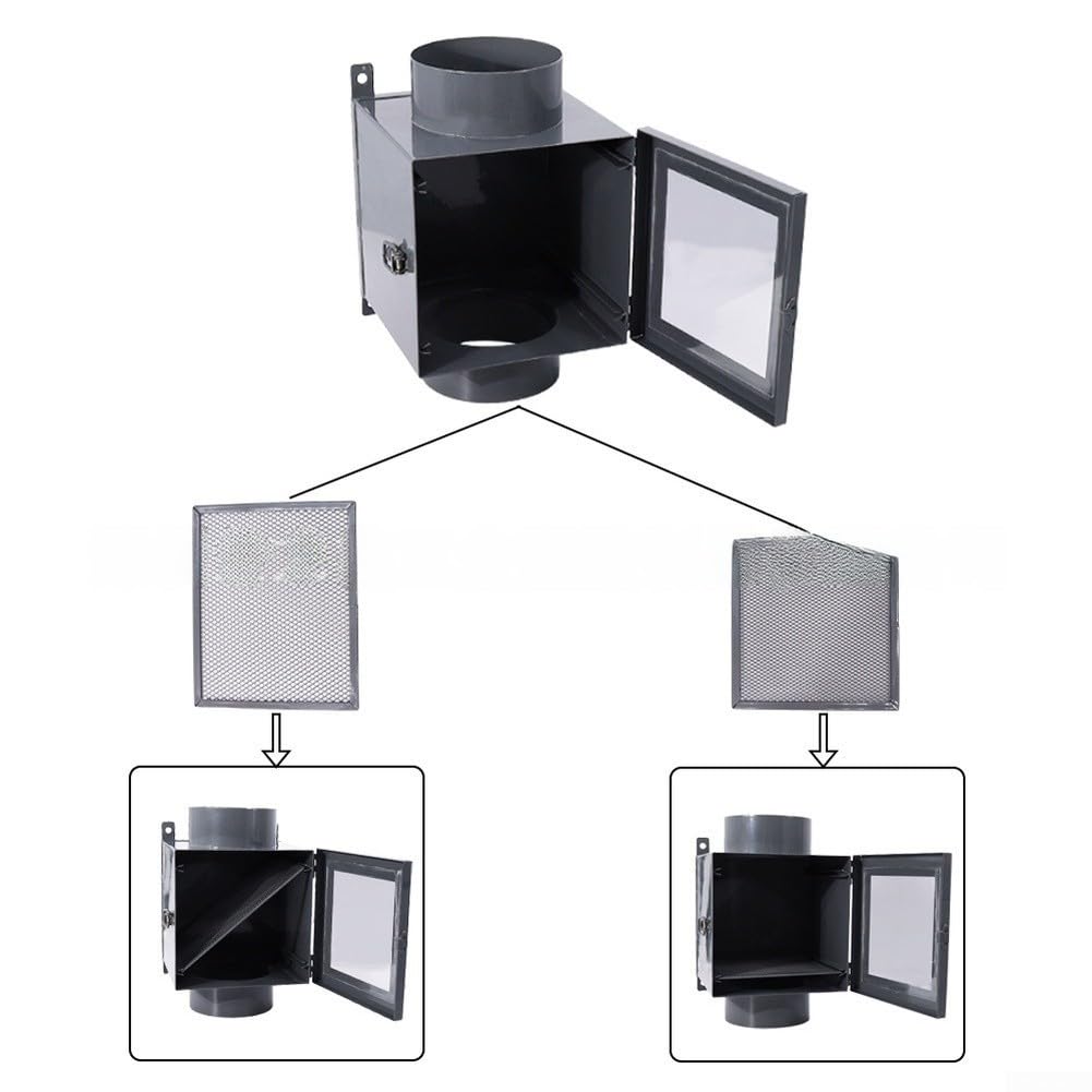 Kit de ventilación para colector de pelusa de conducto de secadora, filtro de hierro, kit de condensador interno para lavadora y secadora (negro)