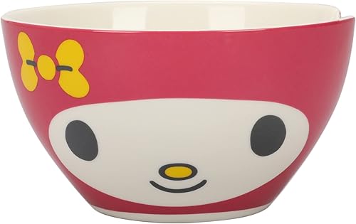 Miniatura 3 de Bioworld My Melody Character Face - Tazón de ramen con palillos (20 onzas), Rosado