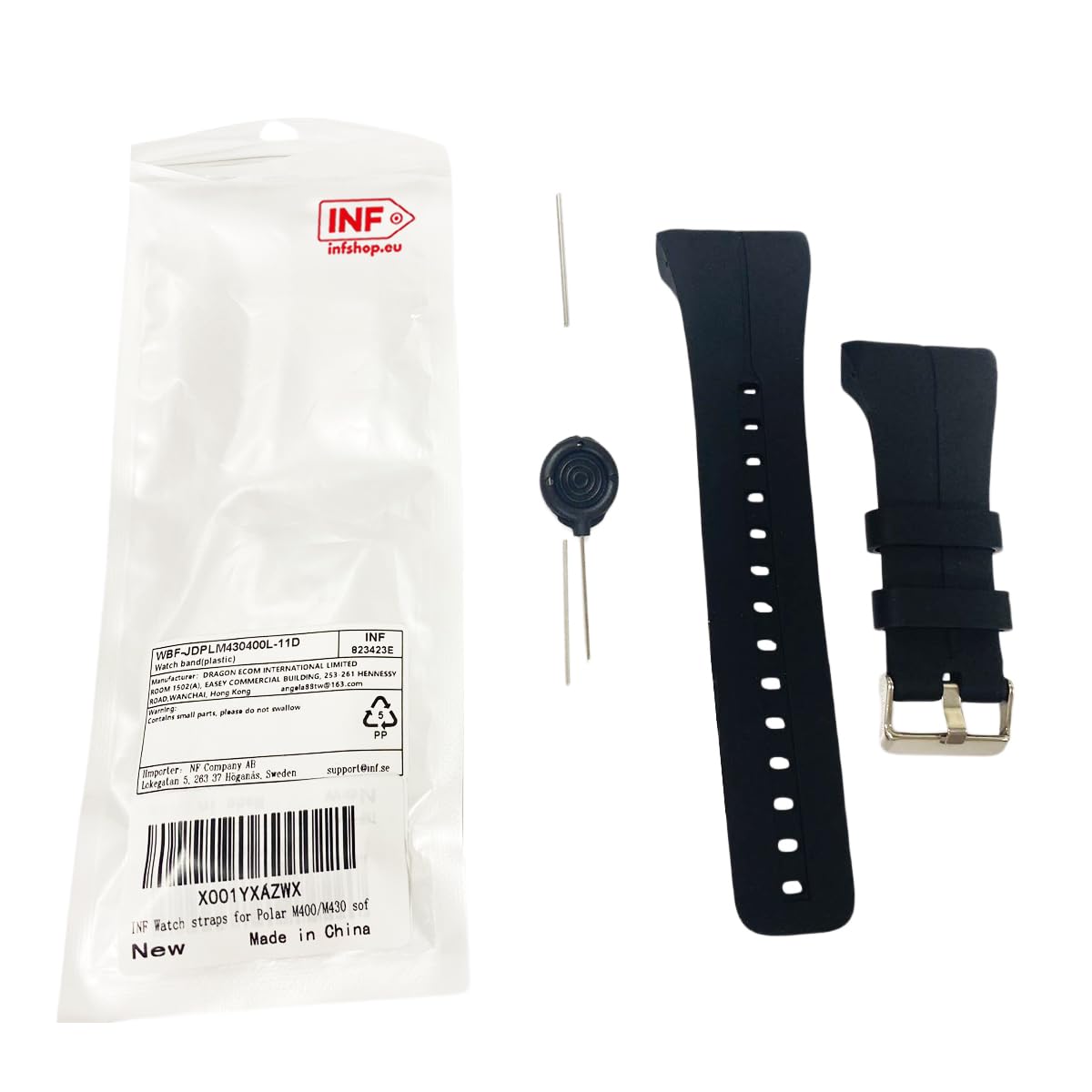 INF Correas de reloj para Polar M400/M430 correa de silicona suave con hebilla de metal