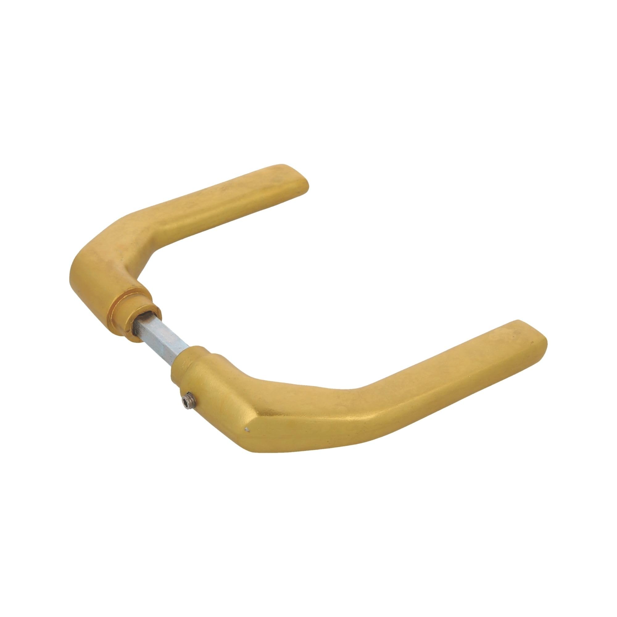 Amig Gold - Set Of Door Handles Without Rose In Aluminium, Matte Finish - 130 X 61 Mm - Mod. 2113-8 Mm Square Spindle - For Doors From 35 To 65 Mm