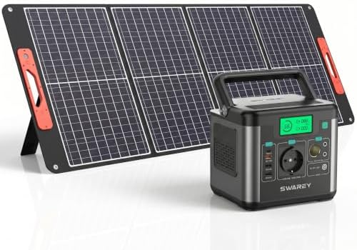 SWAREY S160 Powerstation 222Wh mit 100W Solarpanel, 300W (600W Spitze) AC | 65W USB‑C Schnellladung, Solargenerator für Camping Reisen Wohnmobil