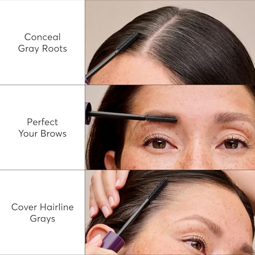 Image of Madison Reed The Gray Escape Hair & Brow Mascara - Quick-Dry, All-Day Gray Coverage for Roots & Brows, Smudge-Proof, Titanium Dioxide-Free, Argan Oil & Ginseng - Dark Brown - 15mL