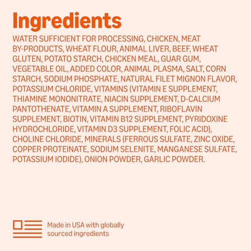 Image of Amazon Basics Wet Dog Food, Cuts in Gravy Filet Mignon Flavor, Made with Real Chicken and Beef, 13.2 oz can (Pack of 12)