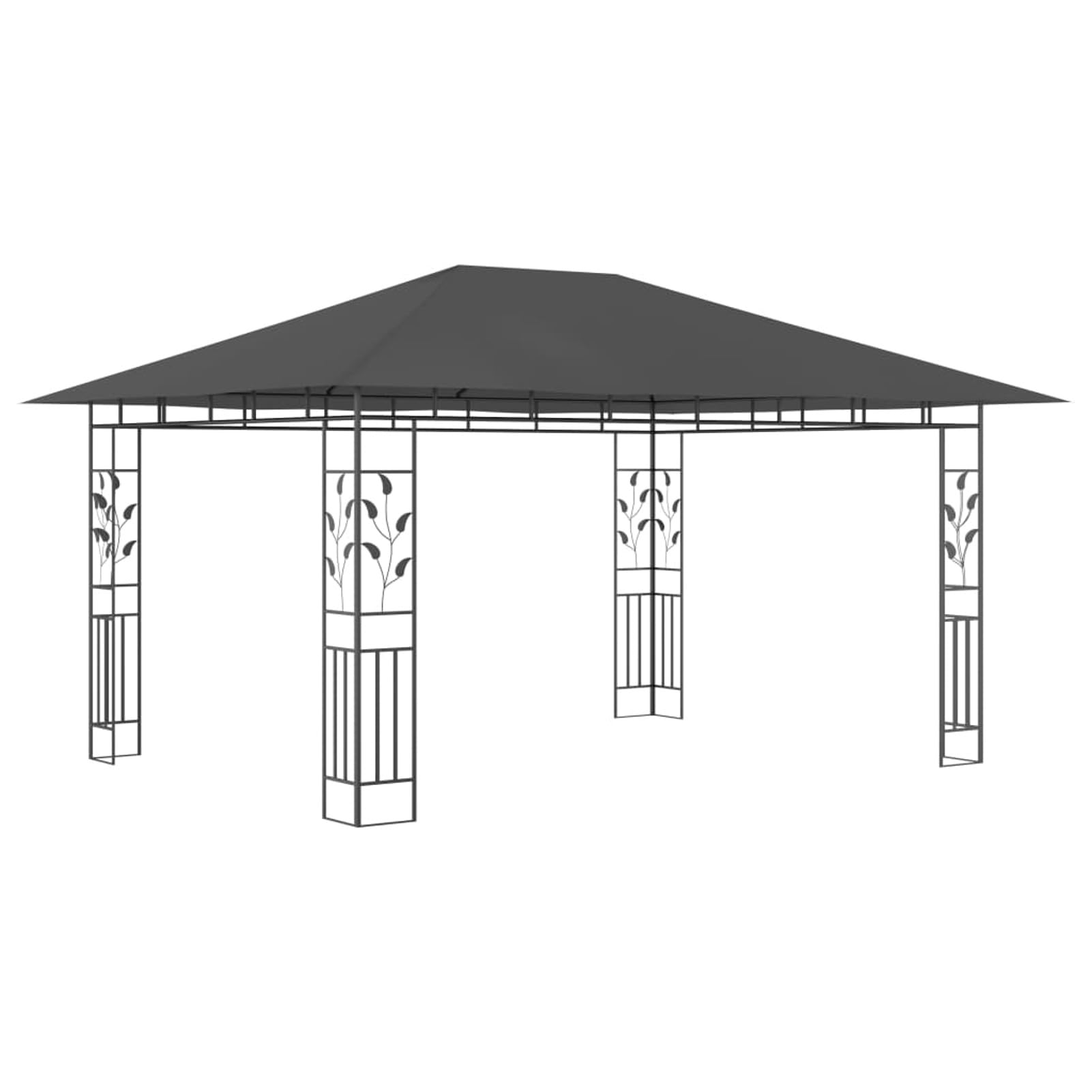Gazebo con Zanzariera 4x3x2,73 m Antracite 180 g/m²,Gazebo,Impermeabile,Anti UV,Gazebo da Giardino,Gazebo Esterno-47973