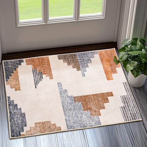 Tapete decorativo geométrico azul y gris 2x3 pies miniatura 1