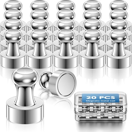 Kimsky 20 magneti per lavagna magnetica – magneti forti con scatola di immagazzinaggio magneti al neodimio extra forti, mini magneti con manico per lavagna magnetica/lavagna/frigorifero/ufficio