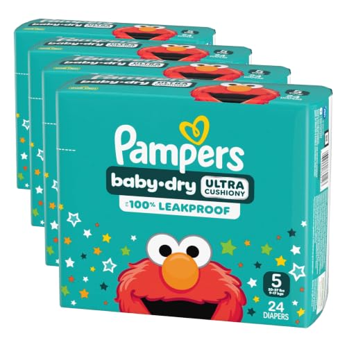 Image of Pampers Diapers - Baby Dry - Size 5, 24 Count, Absorbent Disposable Infant Diaper (Packaging May Vary) (Pack of 4)