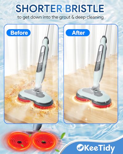 Image of Steam Mop Pads Replacement Brush Head Compatible with Shark Steam and Scrub Mop S7000 S8201 S7001 s7201 Shorter Bristle Professional Cleaning and Polishing Brush (Red, 2 Brush)