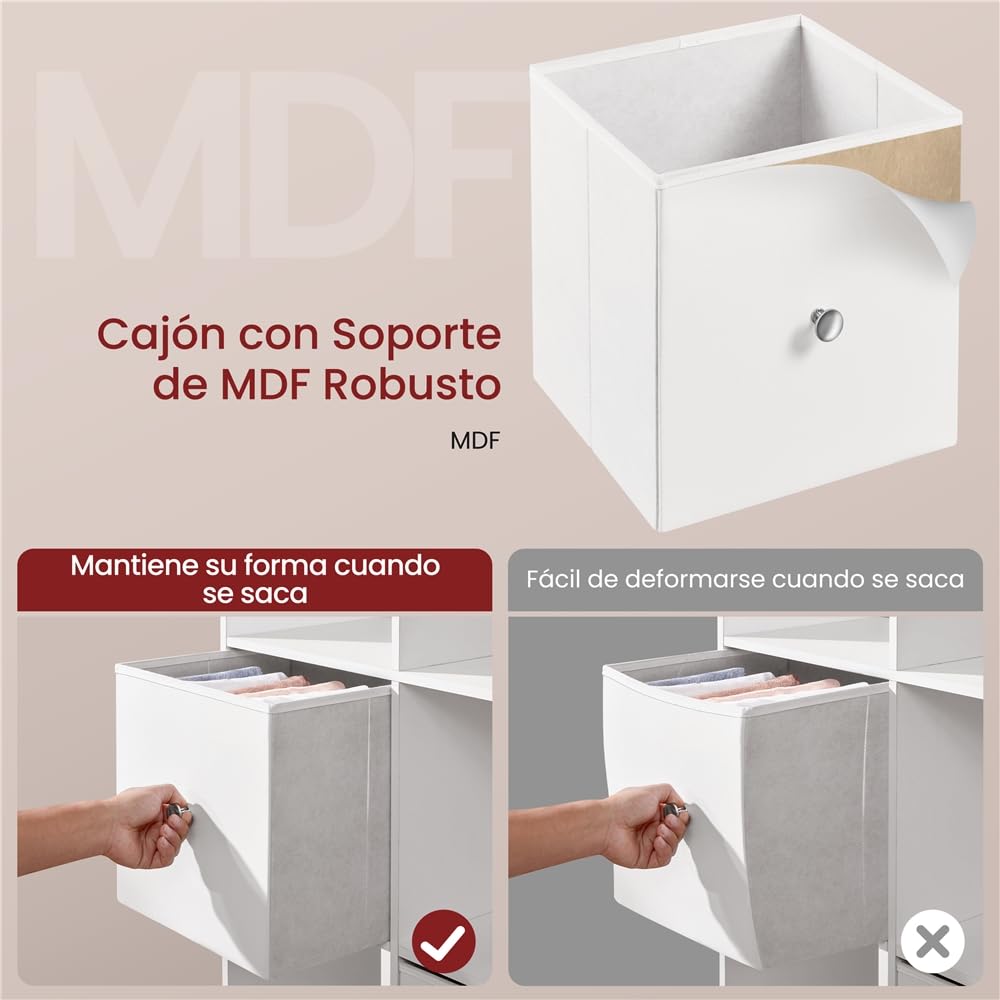 Yaheetech Estantería Librería de Pie Estantería Modular 10 Cubos | Estanteria Escalonada de Biblioteca Organizador Cubos Libreria Abierta Oficina, Salon y Estudio 128x29x128 cm Blanco