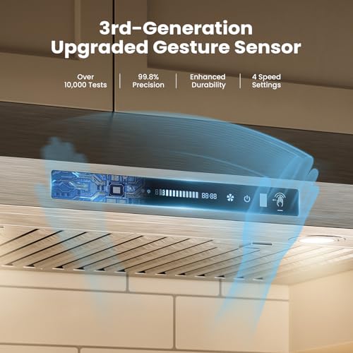 Image of IKTCH 42 inch Under Cabinet Hood, 900CFM High-Capacity Vent Gesture & Touch Control