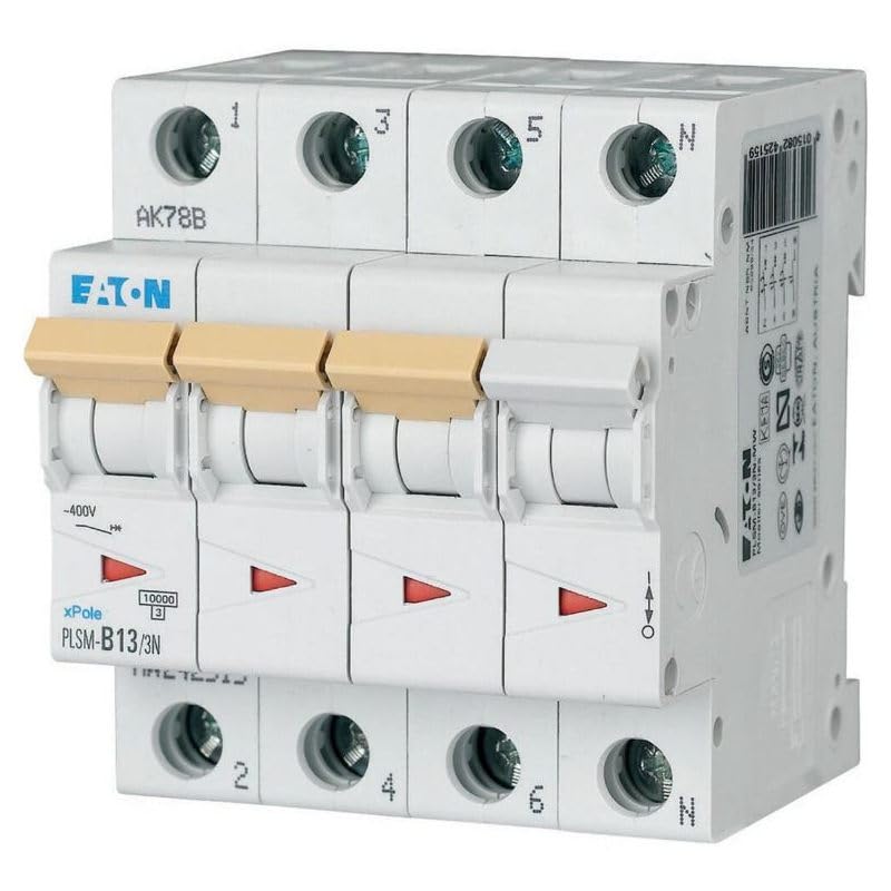 Eaton PLSM-B13/3 N disjoncteur magnétothermique pour circuit à quatre pôles
