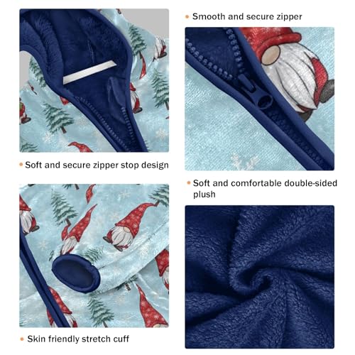 Christmas Tree Gnomes Toddler Boys Zip up Hoodie Lightweight Warm Fleece Jacket 3T3